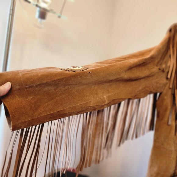 Scully Leather Boar Suede Fringe Mountain Jacket Bourbon Men 50 Cowboy Western - Picture 7 of 16